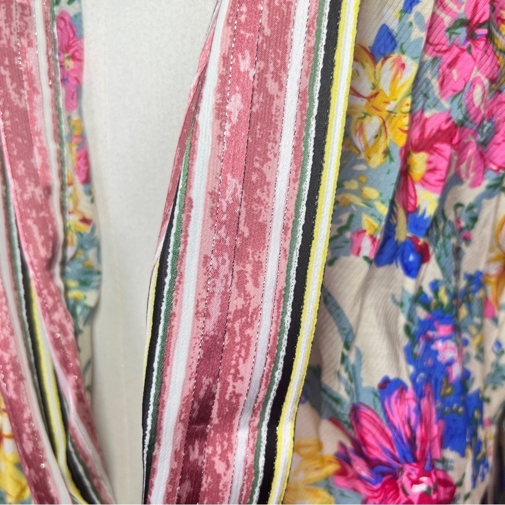 Aratta Silent Journey I Will Meet You at Maxi Nonclosure Duster Floral Sz XL - Picture 4 of 8
